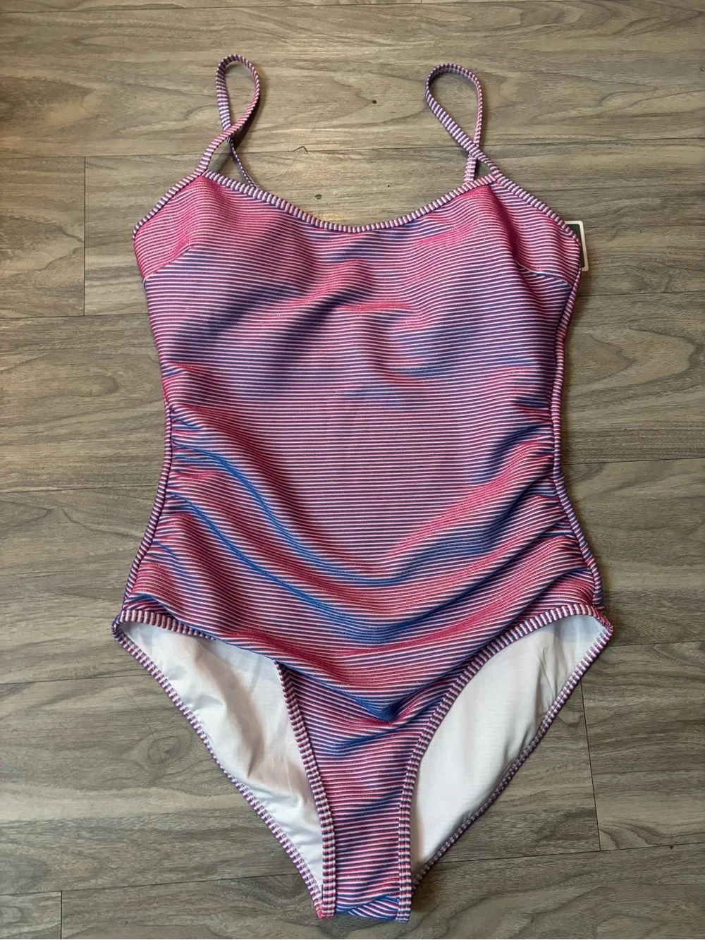 Striped Pink & Blue One-Piece Swimsuit